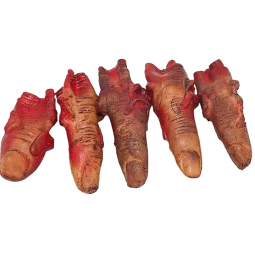 Huraoerrrr 5pcs gefälschte gebrochene Finger Horror blutige Leiche Requisiten für Halloween Haunted House, Vampire Zombie Party von Huraoerrrr