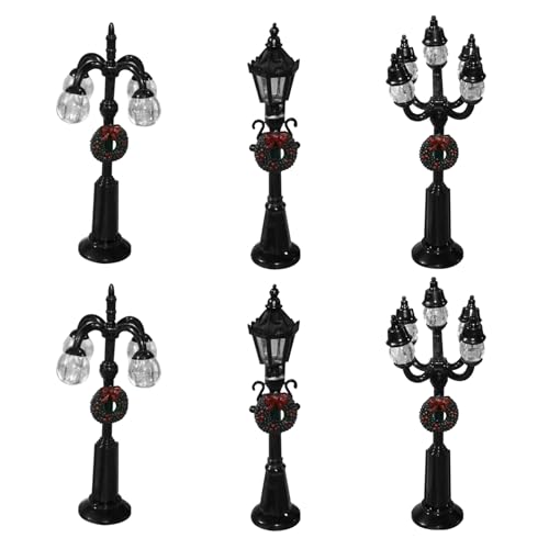 Huraoerrrr 6PCS Weihnachtslampe Post Miniatur Village Straßenlaternen Künstliche Harzzubehör für DIY Dollhouse Huraoerrrr 6PCS Weihnachtslampe Post Miniatur Village Straßenlaternen Künstliche Harzzubehör für DIY Dollhouse von Huraoerrrr