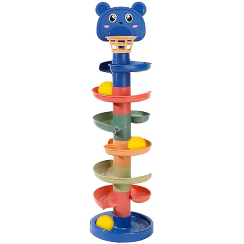 Ball Drop-Spielzeug, farbenfrohe Abs Plastik Ball Tropfen, 7-Layer-Kleinkindkugelspielzeug mit 5 Bällen Safer Bildungsstropfen für 3 Monate+ von Huraoerrrr