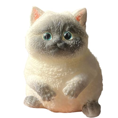 Huraoerrrr Cat Stress Ball, niedliche siamesische Squeeze-Spielzeug für Kinder, langsam ansteigende Ultra-weiche Angst Erleichterung für Partygunst, Geschenke, Schulbelohnungen von Huraoerrrr