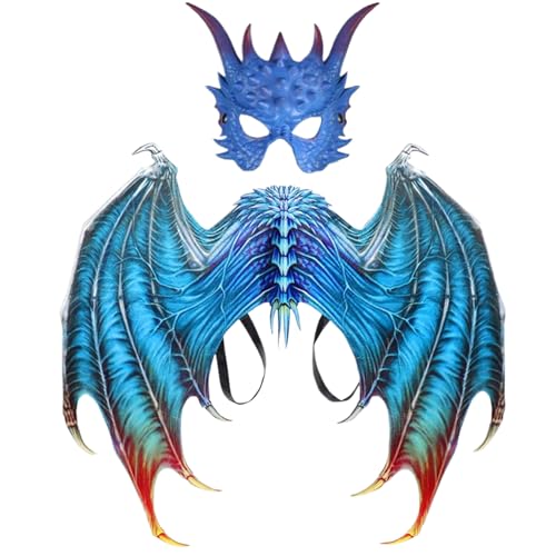 Huraoerrrr Dragon Mask & Kostümset mit Horn &, Pu Foam Unisex One Size Halloween Dragon Cosplay für Erwachsene Maskerade Karneval von Huraoerrrr