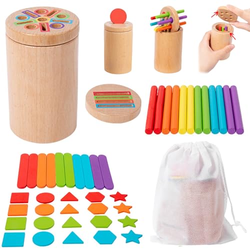 Huraoerrrr Farbsortiers sensorisches Spielzeug, 3-in-1-Form- und Farbsortierspielzeug mit magnetischem Deckel, pädagogische Montessori für 36 m+ Kleinkindstil 2 Huraoerrrr Farbsortiers sensorisches Spielzeug, 3-in-1-Form- und Farbsortierspielzeug mit magnetischem Deckel, pädagogische Montessori für 36 m+ Kleinkindstil 2 von Huraoerrrr