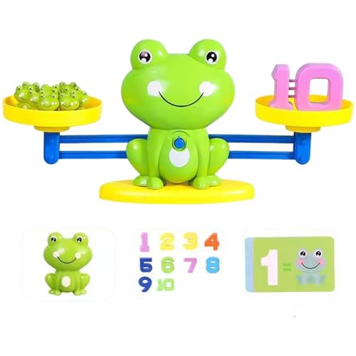 Huraoerrrr Frosch -Balance -Spiel, Kindergartenmathematikspiele mit Anzahl und Karten, Lernzählspielzeug für Kinder im Alter von 3+ von Huraoerrrr