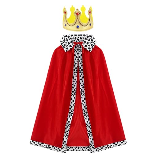 Huraoerrrr Jungen Prince Kostüm, King Cape mit Krone, Halloween, Cosplay, Party, Geburtstags -Outfit für Kinder Huraoerrrr Jungen Prince Kostüm, King Cape mit Krone, Halloween, Cosplay, Party, Geburtstags -Outfit für Kinder von Huraoerrrr