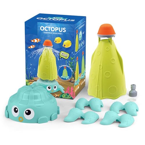 Huraoerrrr Kids Sprinkler, 360 ° rotierende Oktopus im Freien Wasserspielzeug für Sommergarten Yard Rasenpool von Huraoerrrr