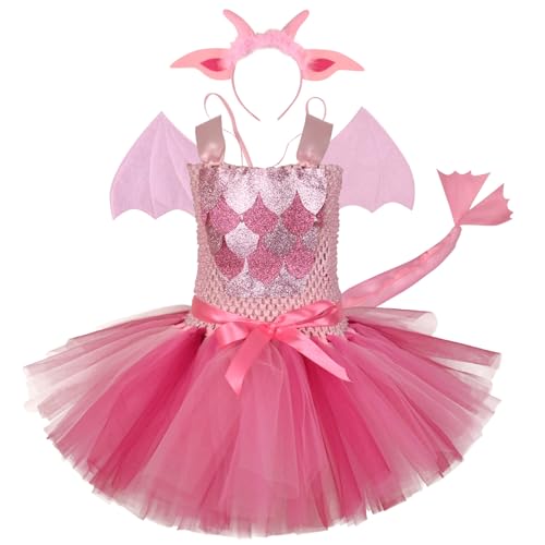 Huraoerrrr Kleinkind Dinosaurierkostüm, niedlicher weicher Bogenknoten Tulle Kleinkind Halloween Kostümmädchen mit Ohrstirnband -Schwanzflügel für Cosplay -Fotoshootte Party Aufführung groß Huraoerrrr Kleinkind Dinosaurierkostüm, niedlicher weicher Bogenknoten Tulle Kleinkind Halloween Kostümmädchen mit Ohrstirnband -Schwanzflügel für Cosplay -Fotoshootte Party Aufführung groß von Huraoerrrr