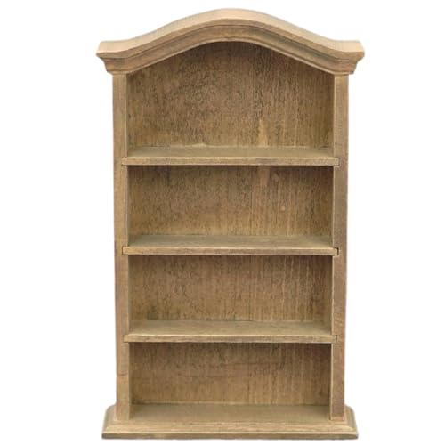 Huraoerrrr Mini -Bücherregal für Dollhouse, 1:12 Skala 6.1x1.1x3.7 Holzregal, DIY Lustige dekorative Möbel für Mini -Bücher & Spielgeschenk, Stil 2 von Huraoerrrr