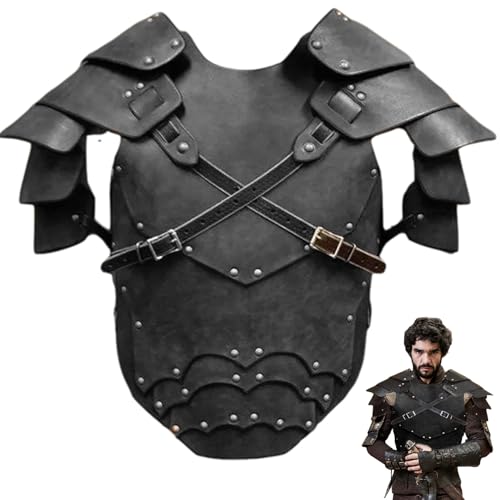 Huraoerrrr Mittelalterliche Ritter -Lederpanzerung, PU verstellbare Viking -Brustplattenkostüm für Halloween -Cosplay -Party Huraoerrrr Mittelalterliche Ritter -Lederpanzerung, PU verstellbare Viking -Brustplattenkostüm für Halloween -Cosplay -Party von Huraoerrrr