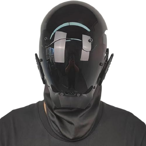 Huraoerrrr Punkmaske für Männer - Schwarze futuristische Maske - PC Dekorative Techwear - Cyber-Maske für Cosplay, Party, Halloween, Music Festival Huraoerrrr Punkmaske für Männer - Schwarze futuristische Maske - PC Dekorative Techwear - Cyber-Maske für Cosplay, Party, Halloween, Music Festival von Huraoerrrr
