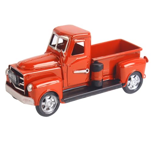 Huraoerrrr Red Truck Dekor, Eisen -Vintage -Spielzeug -Pickup für Heimkabinettschrank Bücherregal von Huraoerrrr
