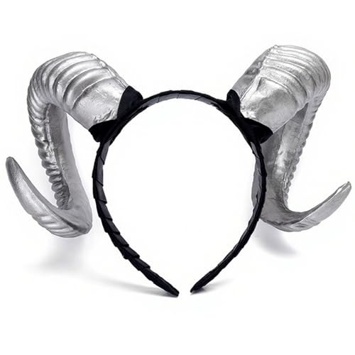 Huraoerrrr Silver Gothic Goat Hörner Stirnband, Demon Halloween Kostümstirnband für Cosplay -Party Karneval Huraoerrrr Silver Gothic Goat Hörner Stirnband, Demon Halloween Kostümstirnband für Cosplay -Party Karneval von Huraoerrrr