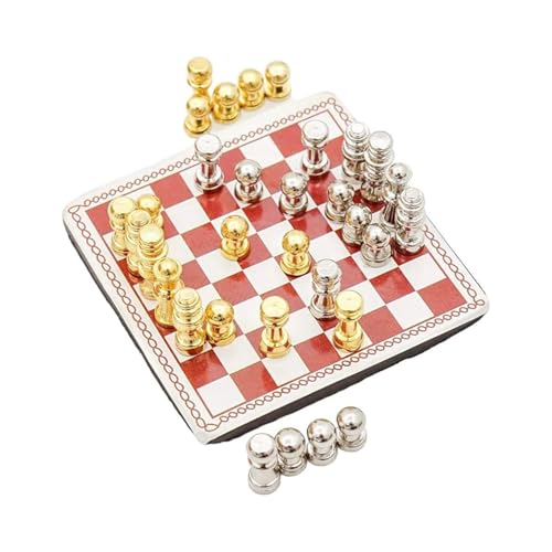 Huraoerrrr Suitable for Decorating Dollhouses Miniature Dollhouse Accessories 1/12 Miniature Chess Board Chess Game Dollhouse Accessories Christmas von Huraoerrrr