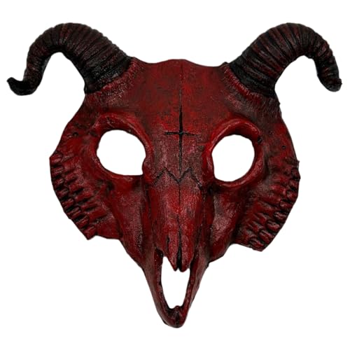 Huraoerrrr Teufelshörner, Pu halbe Gesichtsmaske für Halloween -Cosplay -Kostüm, böse Halloween -Dekorationen Huraoerrrr Teufelshörner, Pu halbe Gesichtsmaske für Halloween -Cosplay -Kostüm, böse Halloween -Dekorationen von Huraoerrrr