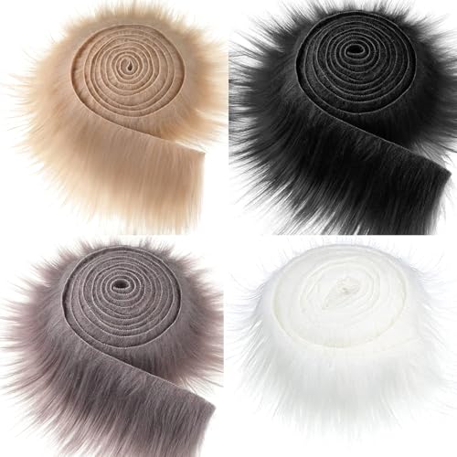 Huraoerrrr Therian Mask DIY Kit 4PCS 59 Faux Fuzzy Stoff für Halloween -Cosplay (Easy Cut Pelry Trim for Gear Masquerade) von Huraoerrrr