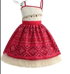 Huraogcos Vaiana Kostüm Kinder mit Halskette und einer Blumenkrone und einer Haarspange (B, 100) von Huraogcos