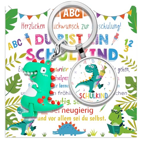 HusDow Einschulung Geschenk Jungen Mädchen- Inhalt Schultüte Füllung Glücksbringer Dino Schlüsselanhänger, Schulkind Geschenk, Schulanfang Geschenke Jungen mit Grußkarte Umschl HusDow Einschulung Geschenk Jungen Mädchen- Inhalt Schultüte Füllung Glücksbringer Dino Schlüsselanhänger, Schulkind Geschenk, Schulanfang Geschenke Jungen mit Grußkarte Umschl von HusDow