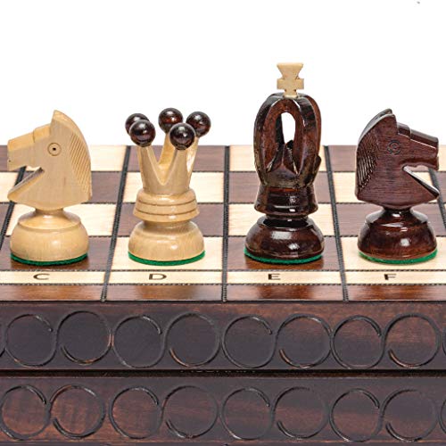 Husaria European International Chess Holzspielset King's Classic - 45 Zentimeter Großes Schachspiel von Husaria