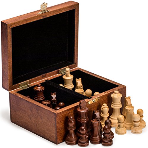 Husaria Staunton Turnier Nr. 4 Schachfiguren mit 2 Extra Königinnen und Holzbox, 76 Millimeter Könige von Husaria