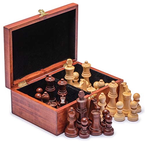 Husaria Staunton Turnier Nr. 6 Schachfiguren mit 2 Extra Königinnen und Holzbox, 98 Millimeter Könige von Husaria