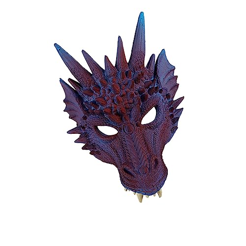 Hushuwan 3D-Drachenmaske, Halloween-Maskerade-Maske, voller Kopf, Anime-Maske, Drache, Cosplay, Kostümzubehör for Karneval, Festival517 (Color : 1) von Hushuwan