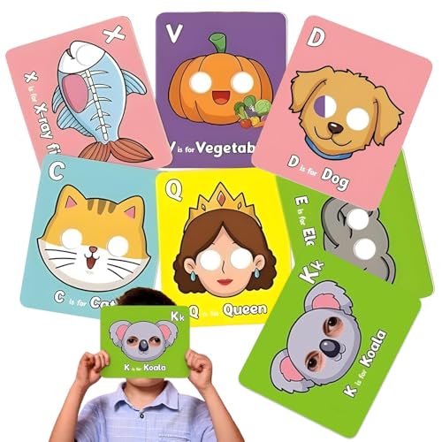 Husoiuy Alphabet Lernkarten | 26 Stück Buchstabenkarten Großformat | Lernspiel Tierisches Für Zuhause Und Kindergarten von Husoiuy