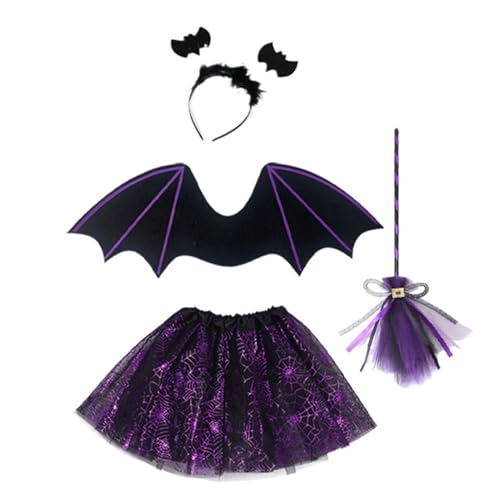 Husoiuy Kinder Kostüm - Halloweenkleidung | Flügel Stirnband Tüllrock Kinderkostüm Mädchen Mottoparty Maskerade Für Verkleidungsfeste Halloweenfeste Husoiuy Kinder Kostüm - Halloweenkleidung | Flügel Stirnband Tüllrock Kinderkostüm Mädchen Mottoparty Maskerade Für Verkleidungsfeste Halloweenfeste von Husoiuy
