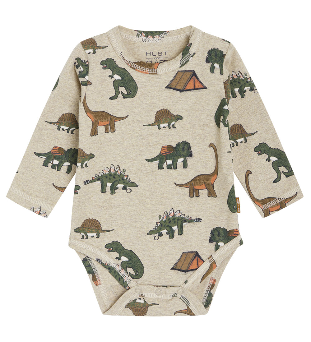 Hust and Claire Body l/ä - Buster - Beige Melange m. Dinosaurier - Hust and Claire - 56 - Body L/Ä Hust and Claire Body l/ä - Buster - Beige Melange m. Dinosaurier - Hust and Claire - 56 - Body L/Ä von Hust and Claire