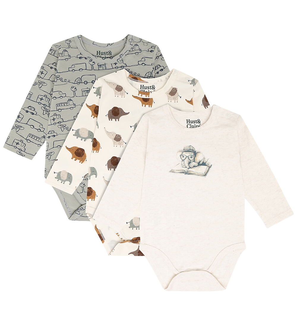 Hust and Claire Bodys l/ä - 3er-Pack - HCBertram Elephant - Whea - Hust and Claire - 68 - Body L/Ä von Hust and Claire