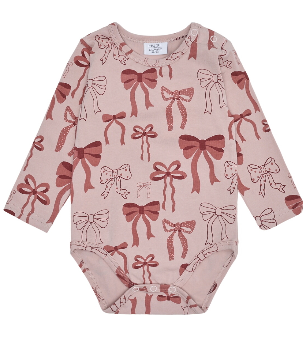 Hust and Claire Body l/ä - HCBri Bows - Adobe Rose - Hust and Claire - 1 Jahr (80) - Body L/Ä von Hust and Claire
