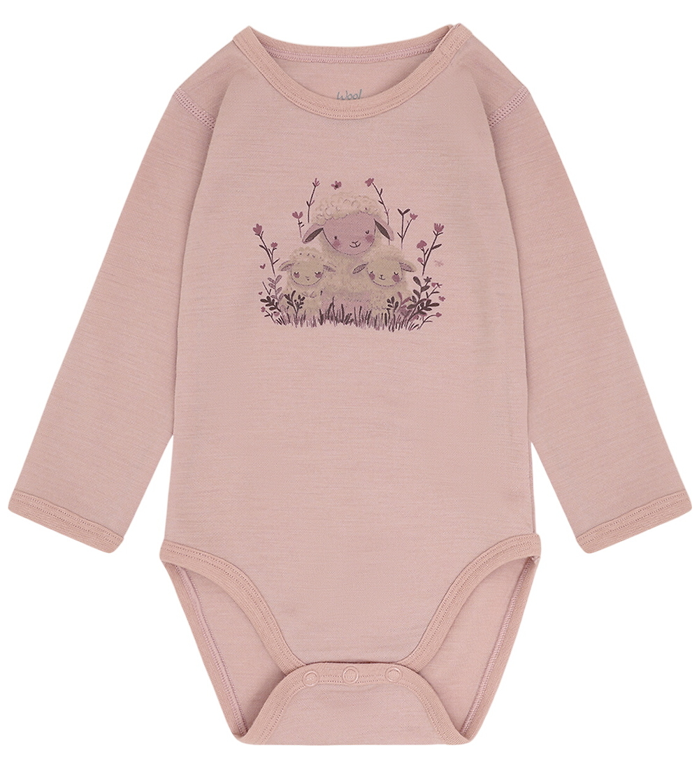 Hust and Claire Body l/ä - Merinowolle - HCBo Schaf - Dusty Rose - Hust and Claire - 2 Jahre (92) - Body L/Ä von Hust and Claire
