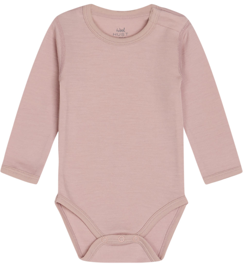 Hust and Claire Body l/ä - Wolle - HCBo Solid - Lehm Rose - Hust and Claire - 1 Jahr (80) - Body L/Ä von Hust and Claire