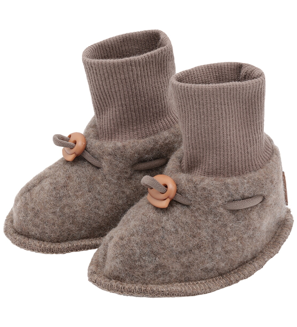 Hust and Claire Krabbelschuhe - Felice - Wolle - Deer Melange - Hust and Claire - 2-3 Jahre (92-98) - Krabbelschuhe von Hust and Claire