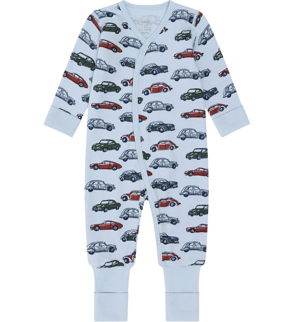 Hust and Claire Schlafanzug - Wolle - HCMobi Cars - Baby Blue - Hust and Claire - 62 - Schlafanzüge von Hust and Claire
