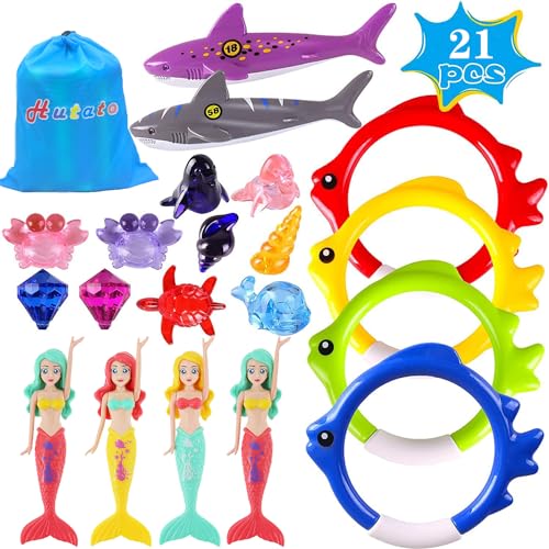 Hutato 21 Stück Pool Spielzeug Kinder Set - Torpedos Tauchringe Edelsteine Fisch Algen Schwimmspielzeug für 5 6 7 8 9-12 Jahren Jungen Mädchen Unterwasser Pool Spielzeug Tauchen Hutato 21 Stück Pool Spielzeug Kinder Set - Torpedos Tauchringe Edelsteine Fisch Algen Schwimmspielzeug für 5 6 7 8 9-12 Jahren Jungen Mädchen Unterwasser Pool Spielzeug Tauchen von Hutato