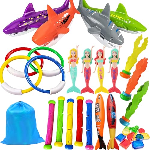 Hutato 34 Stück Pool Spielzeug Kinder Set - Torpedos Tauchringe Edelsteine Fisch Algen Schwimmspielzeug für 5 6 7 8 9-12 Jahren Jungen Mädchen Unterwasser Pool Spielzeug Tauchen Hutato 34 Stück Pool Spielzeug Kinder Set - Torpedos Tauchringe Edelsteine Fisch Algen Schwimmspielzeug für 5 6 7 8 9-12 Jahren Jungen Mädchen Unterwasser Pool Spielzeug Tauchen von Hutato