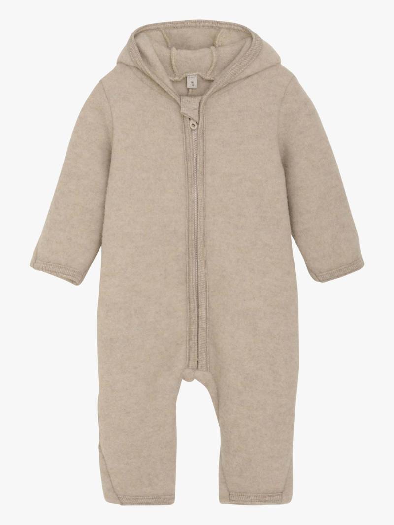 Huttelihut Overall Merinowolle mit Ohren, Camel Melange, 62 von Huttelihut