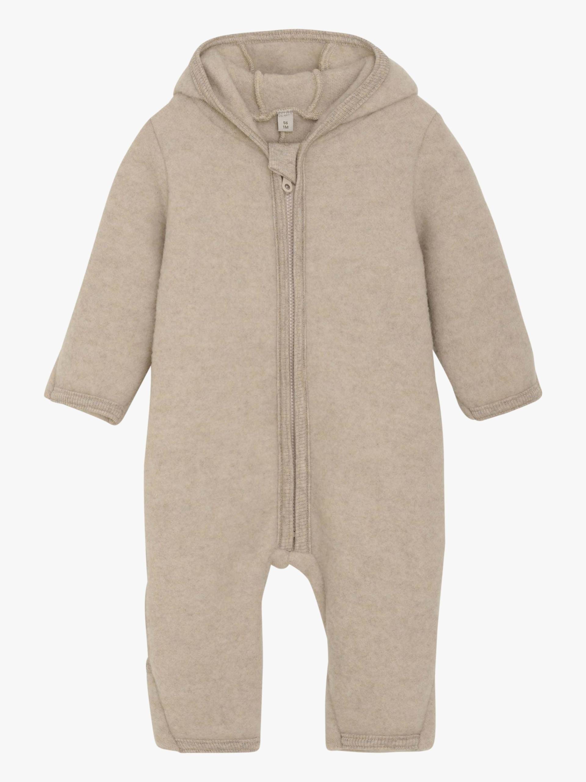 Huttelihut Overall Merinowolle mit Ohren, Camel Melange, 68 von Huttelihut