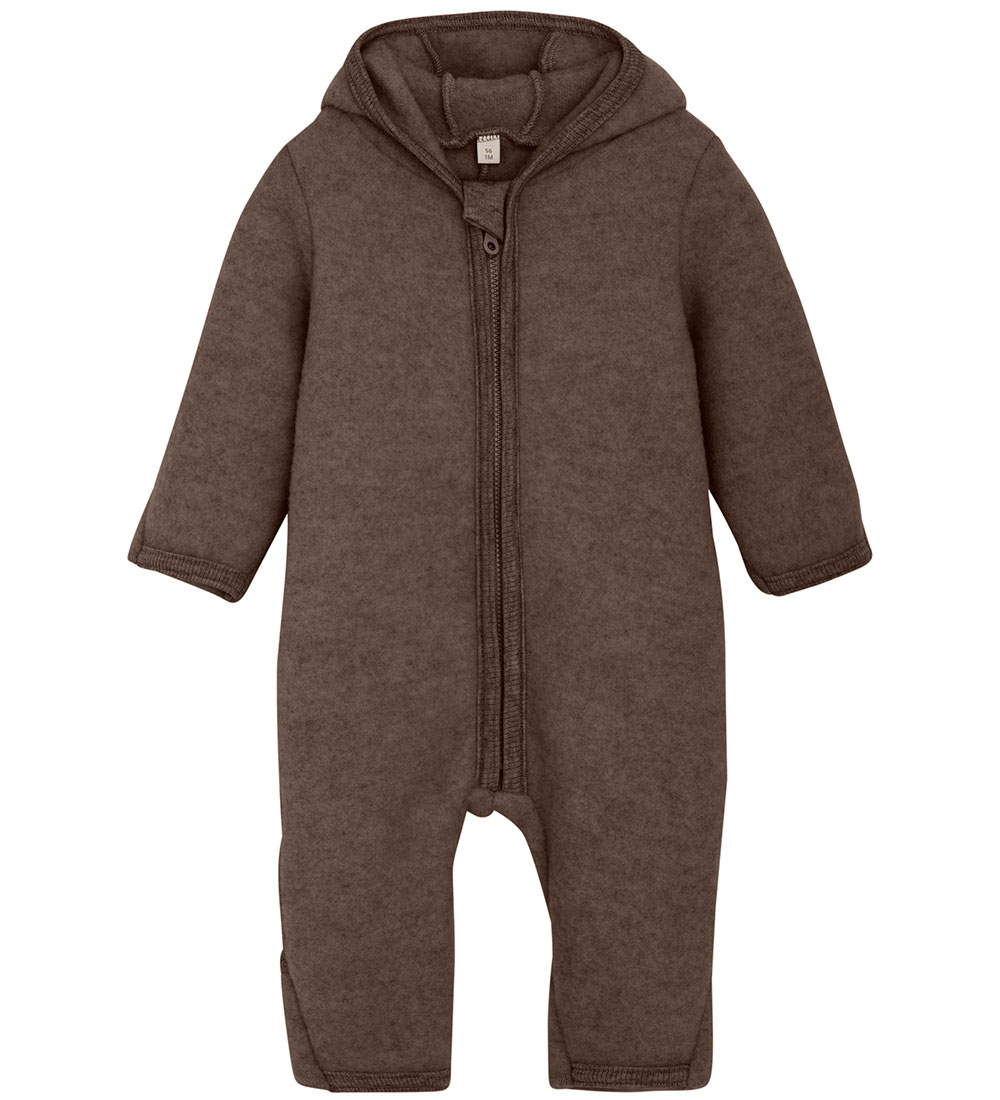 Huttelihut Overall - Wollfleece - Brown Melange m. Ohren - Huttelihut - 62 - Overalls Huttelihut Overall - Wollfleece - Brown Melange m. Ohren - Huttelihut - 62 - Overalls von Huttelihut