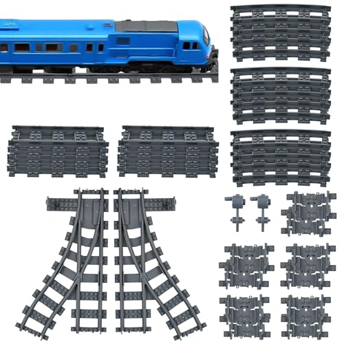 Huucozn 34 Stück City Zug Schienen Set Bausteine Zug Schienen Set City Train Tracks Spielzeug Eisenbahnschienen Kompatibel mit dem Marktführer züge Schienen für Eisenbahn Cities züg Zubehör Brücke Huucozn 34 Stück City Zug Schienen Set Bausteine Zug Schienen Set City Train Tracks Spielzeug Eisenbahnschienen Kompatibel mit dem Marktführer züge Schienen für Eisenbahn Cities züg Zubehör Brücke von Huucozn