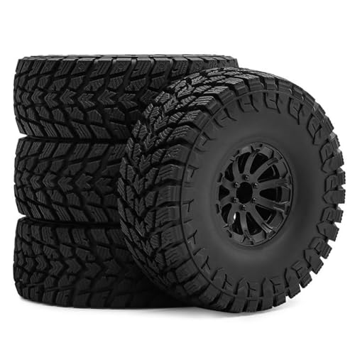 Huudngeje 119 mm 1,9 "Gummi -Rock -Reifen -Reifenräder für das Aufstieg RC Crawler Car 1/10 Axial SCX10 90046 TRX4 Redcat Gen8 A Schwarz von Huudngeje