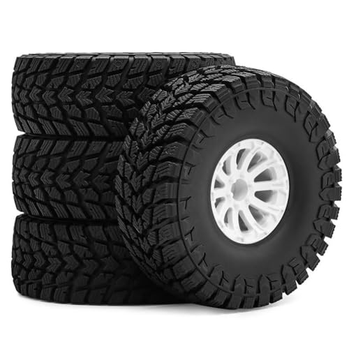 Huudngeje Axial SCX10 90046 TRX4 Redcat Gen8 Kompatibel 119 mm 1,9 "Gummi -Rock -Reifen Reifenräder für 1/10 RC Crawler Car Besteigen EIN von Huudngeje