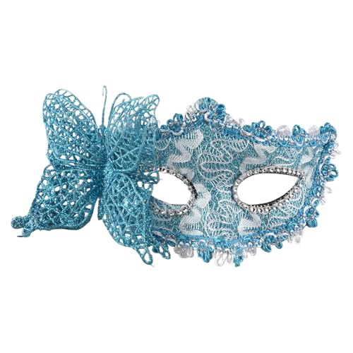 Huudngeje Frauen Reizvolle Maske venezianische Maskerade Karneval Gesichtsmaske, Augenmaske (blau) von Huudngeje