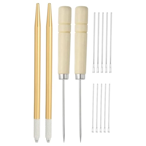 Huudngeje Set zum Entwurzeln Von Puppenhaaren, 0,6 mm/0,8 mm Stricknadeln zum Entwurzeln Von Puppenhaaren mit Holzahlen, Häkelnadeln von Huudngeje