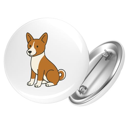 Huuraa Ansteckbutton Basenji Comic Basi Geschenk Größe 59mm Basenji Accessoire von Huuraa
