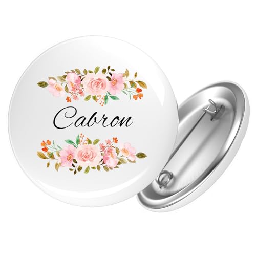 Huuraa Ansteckbutton Cabron spanisch Blumen Geschenk Größe 59mm Cabron Accessoire von Huuraa