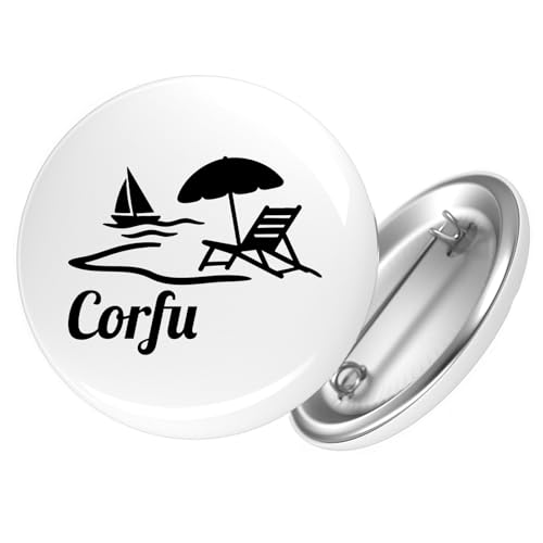 Huuraa Ansteckbutton Corfu Griechenland Geschenk Größe 59mm Corfu Accessoire Huuraa Ansteckbutton Corfu Griechenland Geschenk Größe 59mm Corfu Accessoire von Huuraa