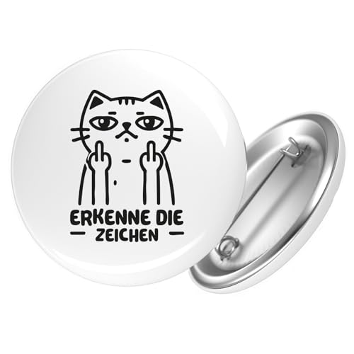 Huuraa Ansteckbutton Erkenne die Zeichen grimmige Katze Geschenk Größe 59mm Erkenne die Zeichen Accessoire Huuraa Ansteckbutton Erkenne die Zeichen grimmige Katze Geschenk Größe 59mm Erkenne die Zeichen Accessoire von Huuraa