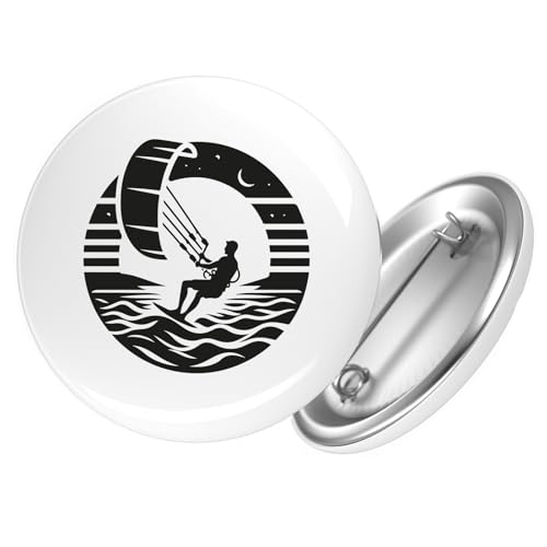 Huuraa Ansteckbutton Kite Board Kitesurfing Geschenk Größe 59mm Kite Board Accessoire von Huuraa