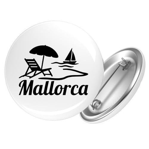 Huuraa Ansteckbutton Mallorca Spanien Geschenk Größe 59mm Mallorca Accessoire von Huuraa
