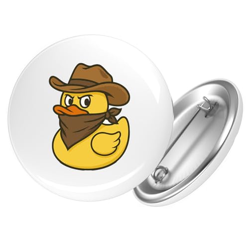 Huuraa Ansteckbutton Quietscheente Bandit Gummiente Räuber Geschenk Größe 59mm Quietscheente Bandit Accessoire von Huuraa